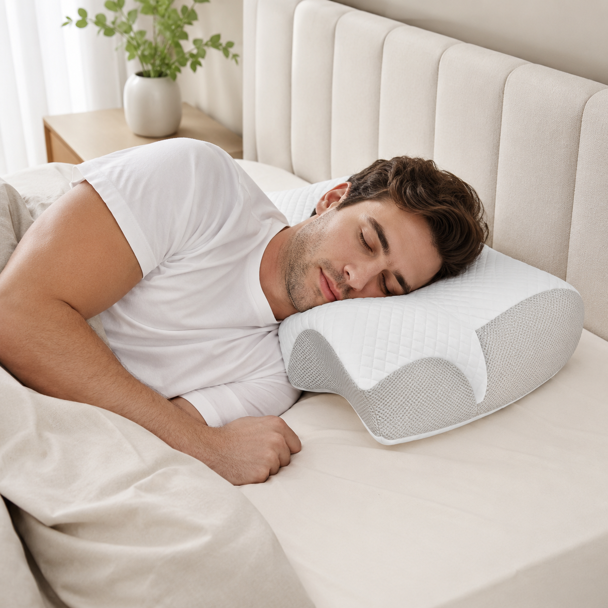 2-in-1 Ergonomic Memory Foam Pillow