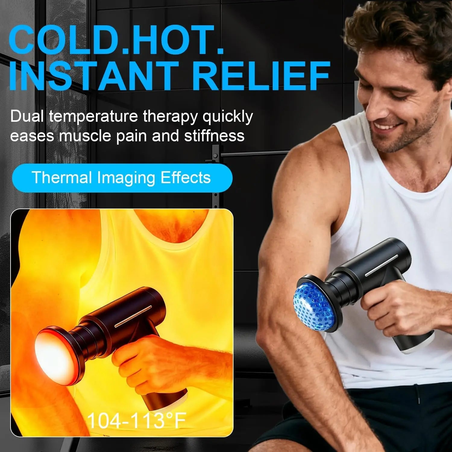 Deep Tissue Muscle Massage Gun with Heat & Cold