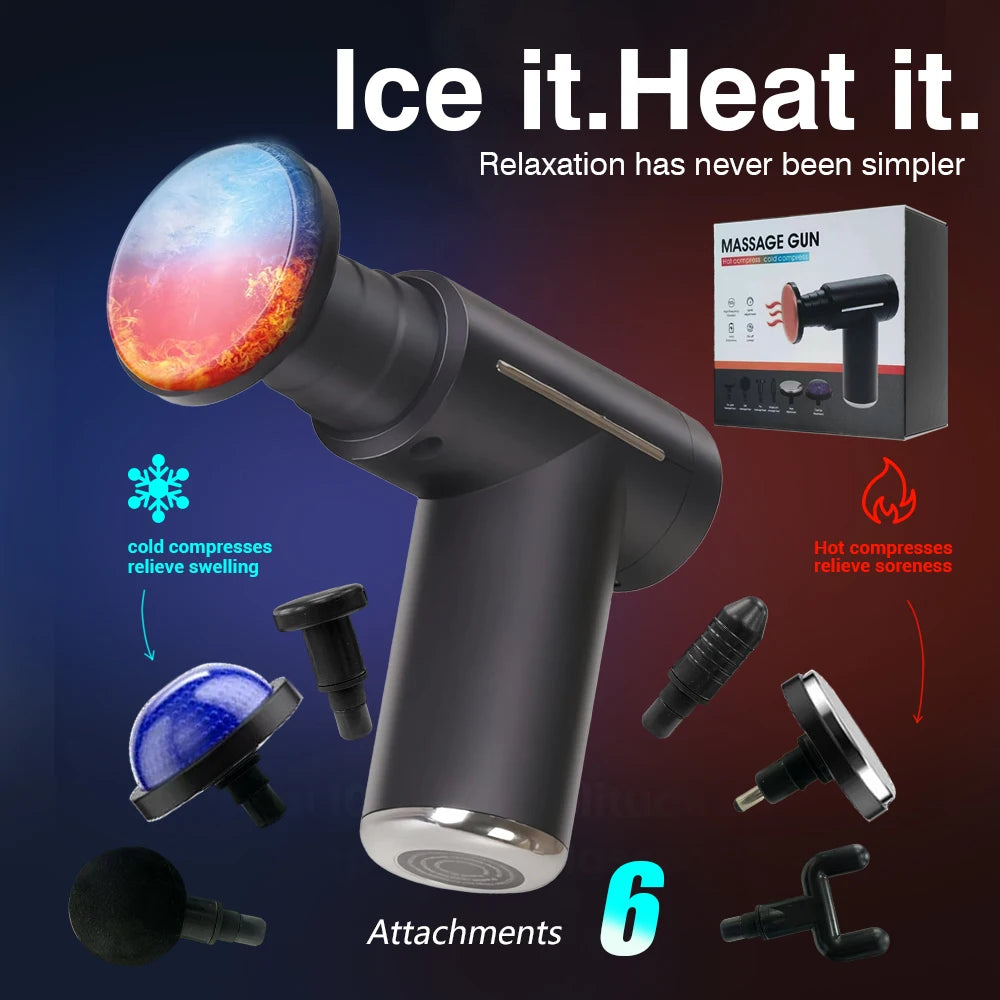Deep Tissue Muscle Massage Gun with Heat & Cold